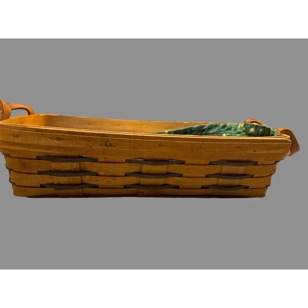 Longaberger Bread Basket w/ Liner & Stone |‎ Handwoven Dresden OH | 1997